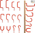 Garage Hooks Heavy Duty, 12-Pack Mixed Utility Garage Hooks, Wall Mounted Steel Tool Hangers for Garage Wall Organizer, Hold Ladders Tools Bikes (Red, 6 Type & 12 Pack)