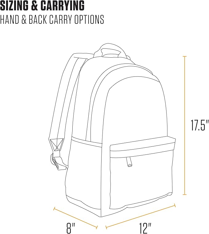 Carhartt 21L Classic Laptop Backpack, Water-Resistant Pack W/ 15" Laptop Sleeve and Organizational Compartments, Workwear Blue