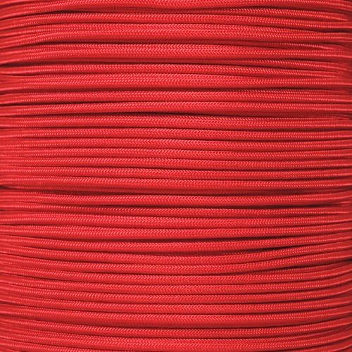 Paracord Planet 275lb Paracord – 3/32 Inch (2.38 mm) Nylon Crafting Cord with 5 Strand Inner Core – Imperial Red (1000 ft)