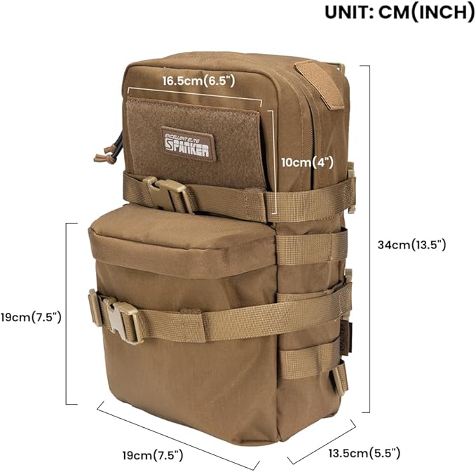 EXCELLENT ELITE SPANKER Tactical MOLLE Hydration Backpack Water Bladder Carrier Pack for Tactical Vest Backpack Plate Carrier