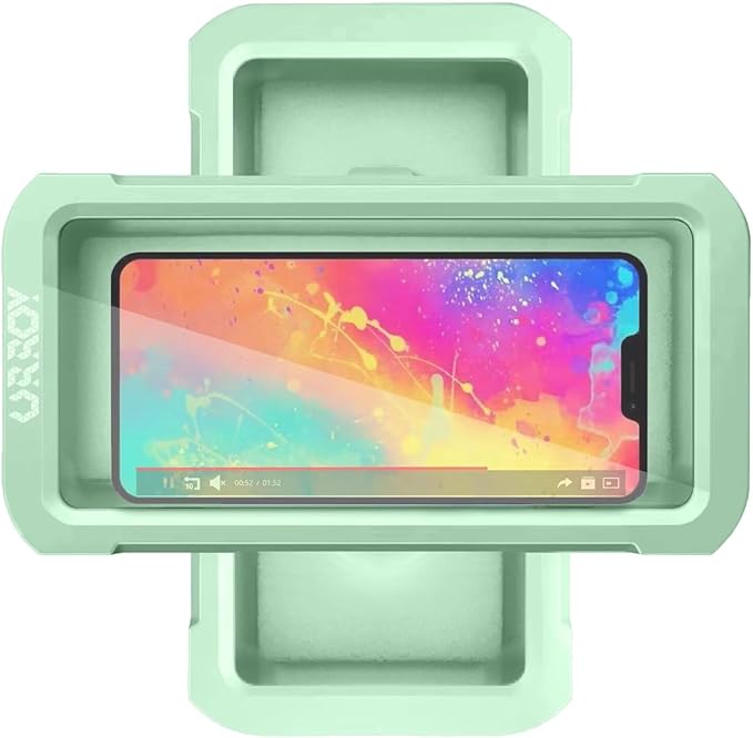URROY Shower Phone Holder Waterproof, 360° Rotation Shower Phone Case, Anti-Fog High Sensitivity Universal Cover Mount Stand for Bathroom Wall Mirror Bathtub Kitchen, Gift for Men Women New Mint