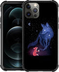 for iPhone 11 Pro Case, Galaxy Fox Wolf Pattern Graphic Design Girl Boy Soft Silicone Hard Acrylic Shock Protection for iPhone 11 Pro
