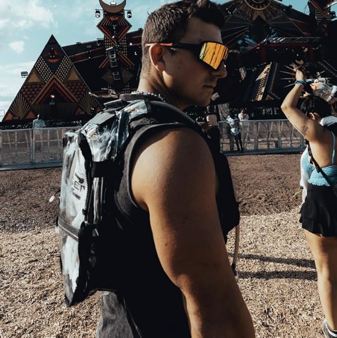 RAVERUNNER® Anti-Theft Hydration Backpack | Festival Approved Rave Backpack for Concert Goers, Leak-Free Festival Water Backpack for EDC, Rave Hydration Pack
