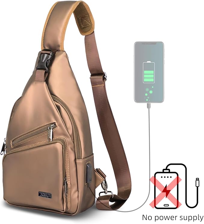 AMJ Crossbody Sling Bag Men Women, Casual Shoulder Backpack, Chest Daypack Satchel for Hiking Travel
