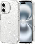 MOSNOVO Case for iPhone 16 Plus, [Buffertech 6.6ft Military-Grade Drop Protection] [Anti Peel Off Tech] Clear TPU Bumper Phone Case Cover Design - Galaxy