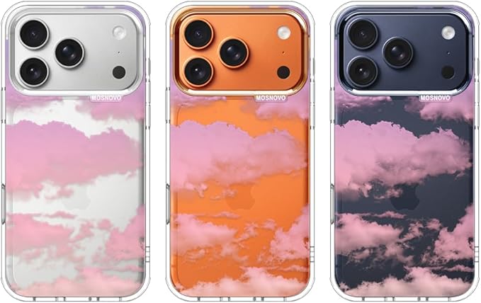 MOSNOVO for iPhone 17 Pro Case, Shockproof Military-Grade Protection 6.6ft Drop Tested, Camera Control, Clear Phone Case for iPhone 17 Pro, Sunset Glow Design
