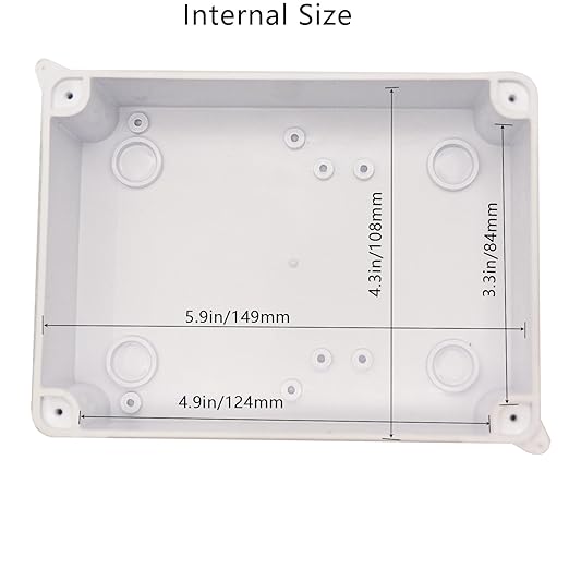 Electrical Box, 2 PCS Outdoor Waterproof Box IP65 Junction Box with Reserved Holes,ABS Plastic Project Box Power Cord Enclosure White 5.9 x 4.3 x 2.8 inch(150x110x70mm)