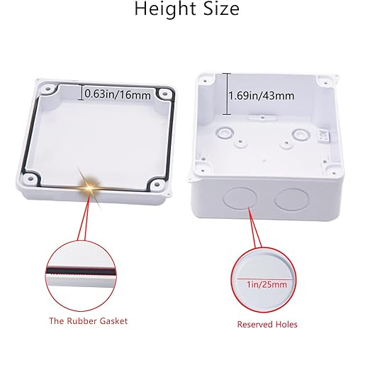 Junction Box, Reserved Holes Electrical Boxes Waterproof IP65 ABS Plastic Electrical Power Cord Enclosure Project Box White 3.9 x 3.9 x 2.8 inch(100x100x70mm)