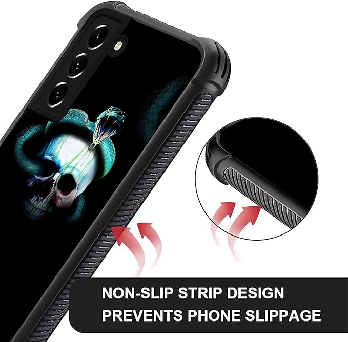 for Samsung Galaxy S22 Plus Case, Skeleton Winding Snake Pattern Graphic Design Girl Boy Soft Silicone Hard Acrylic Shock Protection for Samsung Galaxy S22 Plus