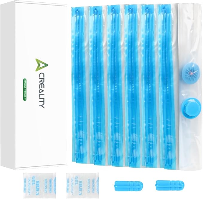 Creality 3D Printer Filament Storage Bags 35 x 35CM, 12 Transparent Sealed Bags Dust Proof Humidity Resistant Keeping Filament Dry, Reusable Vacuum Storage Bags Filament Vacuum Bags