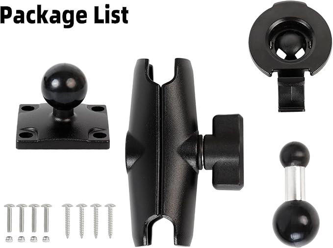 Aluminum GPS Mount with AMPS Drill Base Compatible Replacement for Garmin DriveSmart 50 51 61 65 70 76, Drive 51 55 60 61, nüvi 42 52 57 2539 2597 2689, RV 660 770, dēzl 570 580