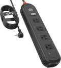 Outdoor Power Strip Weatherproof, 7-in-1 Surge Protector with 4 Wide Outlets 2USB A and 1USB C,1625W/13A, 10FT Flat Plug Multi-Plug Outdoor Extension Cord for Indoor Outdoor, UL FCC Listed