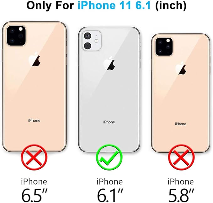for iPhone 11 Waterproof Case with Screen Protector Full Body Protector Shockproof Dustproof Dirtproof Heavy Duty IP68 Waterproof Case for iPhone 11(6.1inch) (Clear)