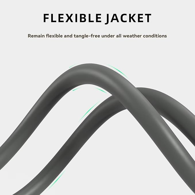 50ft Outdoor Extension Cord for Christmas Decorations- 16/3 Heavy Duty SJTW Waterproof Gray Electrical Cable with 3 Prong Grounded Plug for Safety, Great for Lawn and Major Appliances