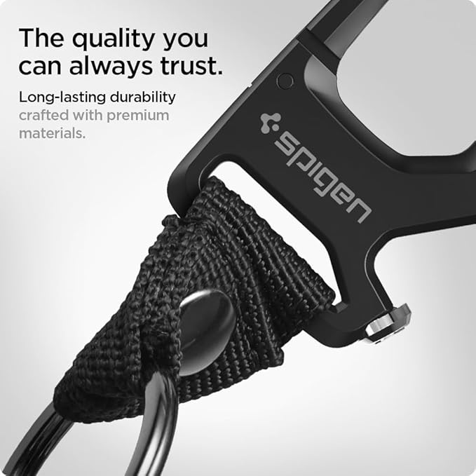Spigen Life Carabiner Key Ring Clip, Car Keychain Clip, Bottle Opener Key Chain Ring for Men and Women