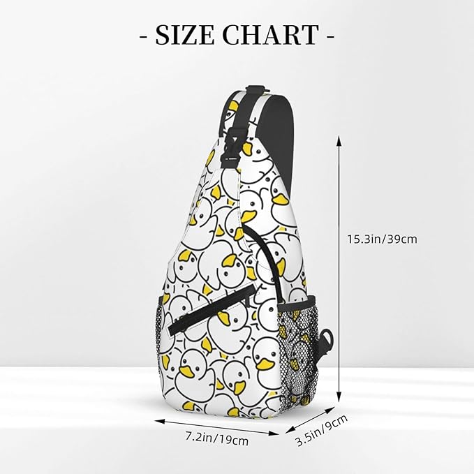 Cute Duck Sling Bag For Women Men Fashion Duck Backpack Crossbody Shoulder Bag Sling Backpack Chest Bag Travel Hiking Casual Sport Daypack
