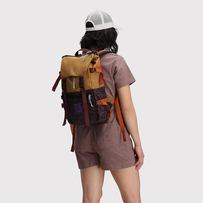Topo Designs Rover Pack Classic - Daily Daypack for Commutes, Day Trips, Hikes, Iconic Denver Design, Recycled Nylon Durable Construction, PFAS-Free, Fair Trade, BlueSign Approved (Beetle/Spice)