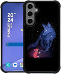 for Samsung Galaxy S24 S25 Plus Case, Galaxy Fox Wolf Pattern Graphic Design Girl Boy Soft Silicone Hard Acrylic Shock Protection for Samsung Galaxy S24 S25 Plus