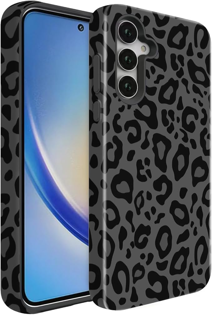 Compatible for Samsung Galaxy S26 Ultra 5G Case, Dual Layer Heavy Duty 2 in 1 Shockproof Protective Phone Case,Black Cheetah Leopard Print