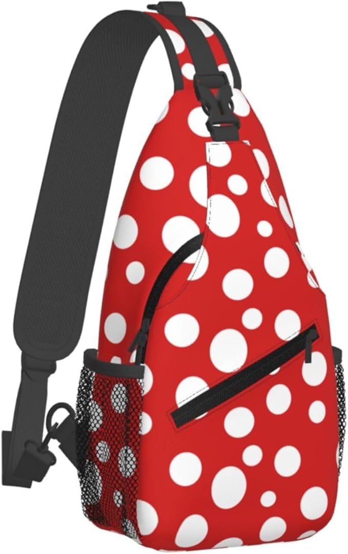 Mushroom Dots Sling Bag For Women Men Fashion Backpack Crossbody Red Mushroom Shoulder Bag Sling Backpack Chest Bag Travel Hiking Casual Sport Daypack