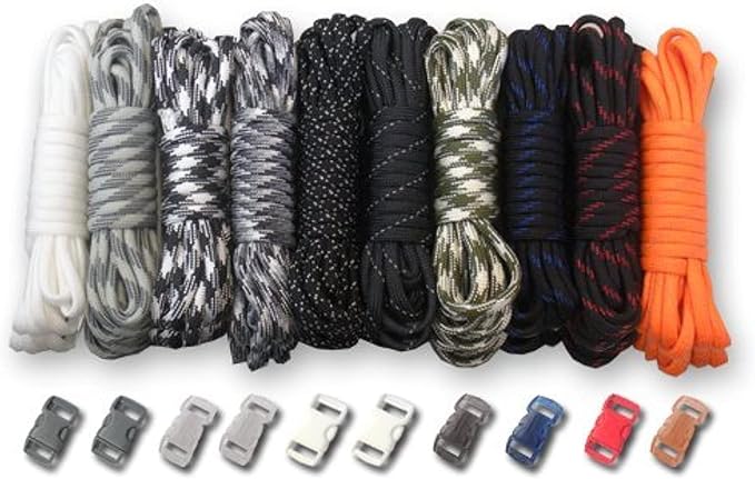 Paracord Planet 550lb Type III Paracord Combo Crafting Kits with Buckles