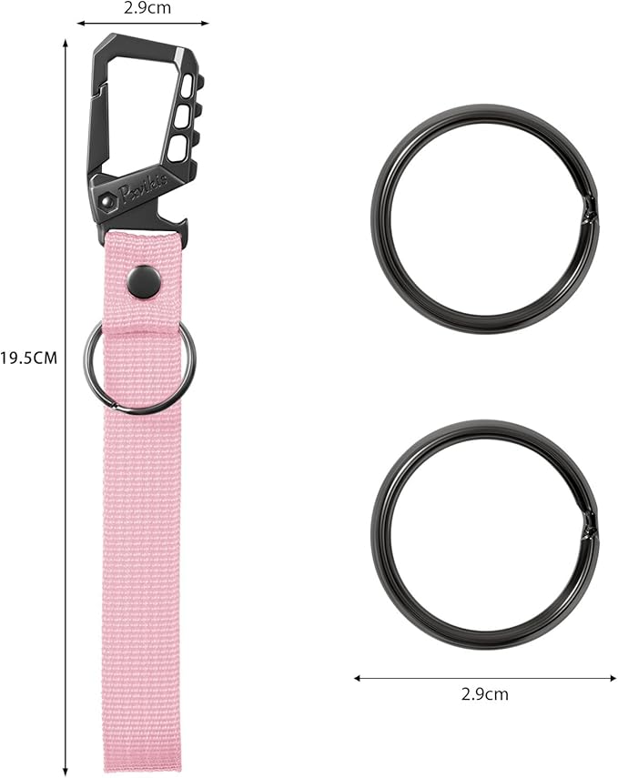 Metal heavy duty key chain carabiner clip bottle opener wrist lanyard ring car key fob unisex for men and women
