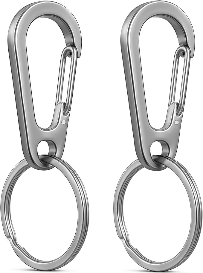 Stainless Steel Carabiner Keychain, Quick Release Heavy Duty Key Clip for Purse, Car, Motorcycle, Key Chain Rings Kit