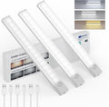 Under Cabinet Lights 8 Inch 3-Pack, Rechargeable Battery Operated Motion Sensor Light Indoor, Dimmable Closet Lights, Wireless Under Counter Lights for Kitchen, Stairs