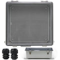 MAKERELE Outside Electrical Box Plastic Enclosure IP67 Waterproof junction Box Clear Cover Plate with Stainless Steel Buckles 13×13×5.1 inch(330×330×130mm)