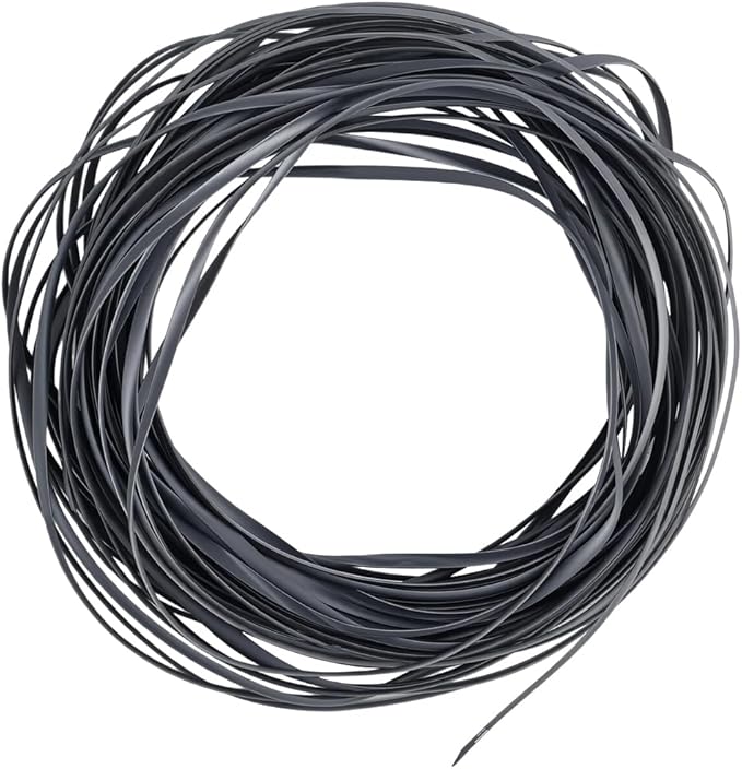GORGECRAFT 30m*5mm Rattan Weaving Wicker Outdoor Wicker Repair Kit Dark Gray Synthetic Rattan Roll Flat Cord Webbing Basket Weave Patio Chair Sofas Repair Supplies for Lawn Furniture Garden