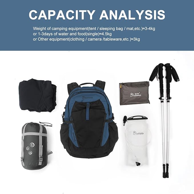 MOUNTAINTOP 30L Hiking Backpack,Men Women Camping Backpack,Lightweight Trekking Travel Backpacks for Climbing Skiing Cycling
