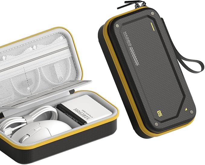 Hagibis Electronic Organizer Traveling Case Bag EVA Hardshell PU Portable Carrying Pouch for Mouse, Charger, Cables, Power Bank, SD Cards, USB Flash Disks, Accessories (Black)