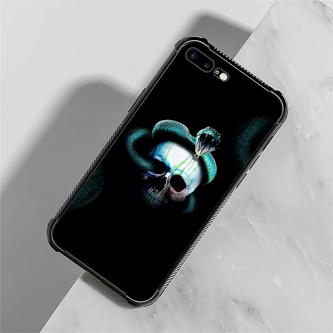 for iPhone 7/8 Case, Skeleton Winding Snake Pattern Graphic Design Girl Boy Soft Silicone Hard Acrylic Shock Protection for iPhone 7/8