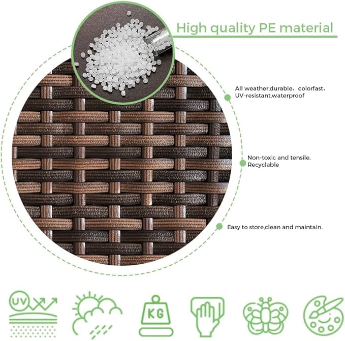 480 Ft Wicker Repair Kit, Plastic Wicker Repair Supplies, Gradient Dark Brown with Visible Mixed Color Stripes, Synthetic Rattan Replacement Material for Patio Furniture Repair