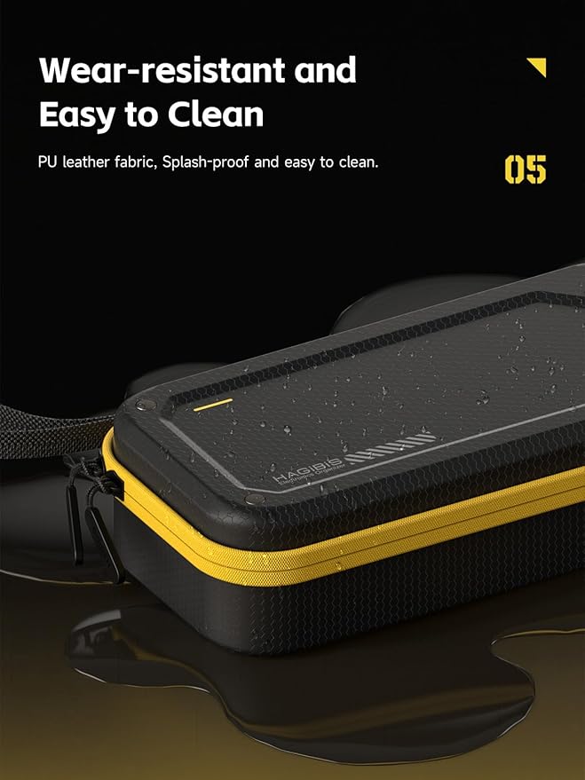 Hagibis Electronic Organizer Traveling Case Bag EVA Hardshell PU Portable Carrying Pouch for Mouse, Charger, Cables, Power Bank, SD Cards, USB Flash Disks, Accessories (Black)