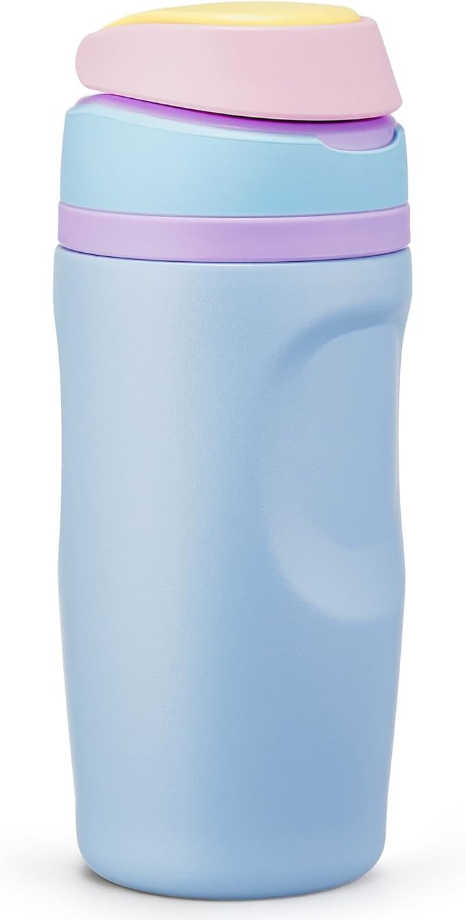 Fijinhom 16 oz Insulated Water Bottle,Stainless Steel Sports Water Bottle with Straw, Double Wall Vacuum Leak Proof, Cold for 24 Hours, BPA Free for Travel, Sport, Outdoor, Light Blue