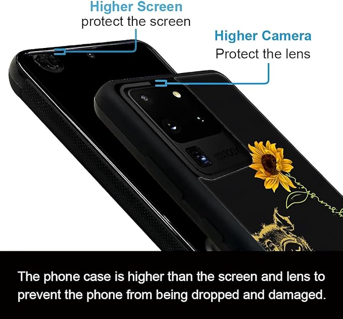 for Samsung Galaxy S20 Ultra Case, Pig Sunflower Yellow Sunshine Pattern Graphic Design Girl Boy Soft Silicone Hard Acrylic Shock Protection for Samsung Galaxy S20 Ultra