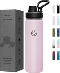 Sports Water Bottle 22oz, Insulated Water Bottle with Handle,Stainless Steel,Simple Modern,Suitable for Travel, School, Boy, Girl(Blush)