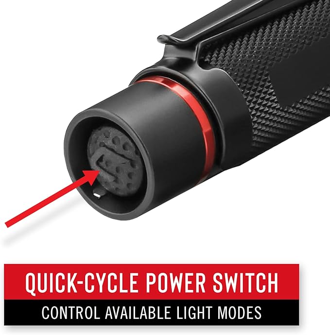 Coast HX5 410 Lumen LED Flashlight, Pure Beam Focusing, Slide Focus, Pocket Clip, Weatherproof, Pocket Sized, Black