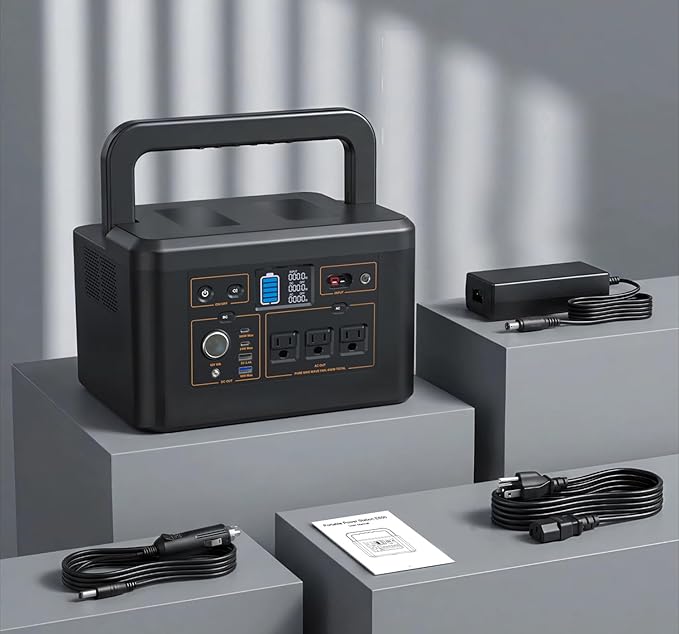 Portable Power Station 650W (1200W Peak), 576Wh Solar Generator, LiFePO4 Battery 3.5 Hour Fast Charging, Solar Generator for Home & Emergency Backup, Hurricane, CPAP (Solar Optional)
