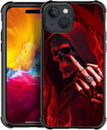 for iPhone 15 Case, Gestures Funny Skull Pattern Graphic Design Girl Boy Soft Silicone Hard Acrylic Shock Protection for iPhone 15