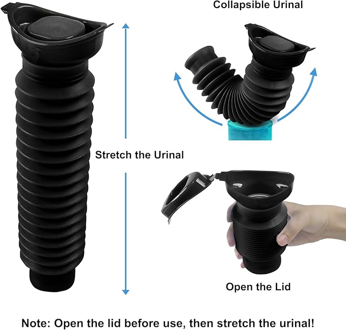 Pee Bottles for Men, Portable Urinal for Men, Collapsible Urine Bottle 750ML, Car Urinals for Men and Women, Emergency Urinal Shrinkable Pocket Toilet for Travel, Camping, Traffic Jam, Road Trips