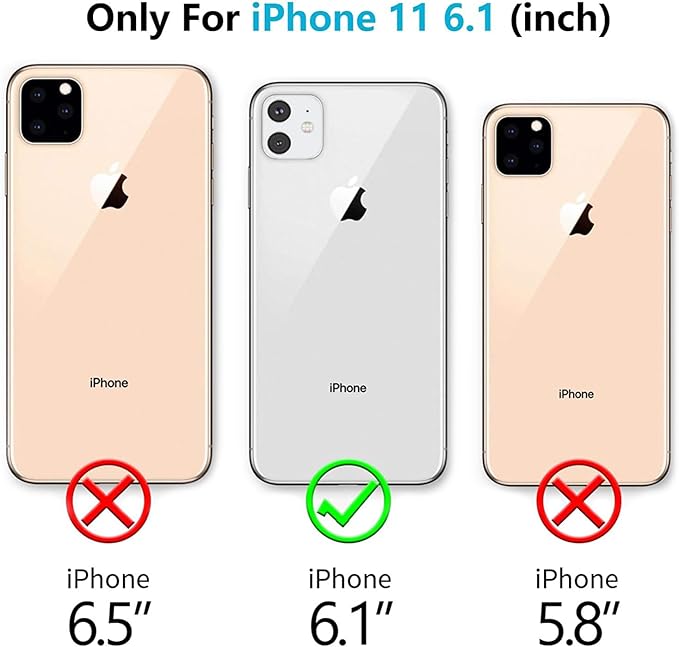 for iPhone 11 Waterproof Case with Screen Protector Full Body Protector Shockproof Dustproof Dirtproof Heavy Duty IP68 Waterproof Case for iPhone 11(6.1inch) (Black)