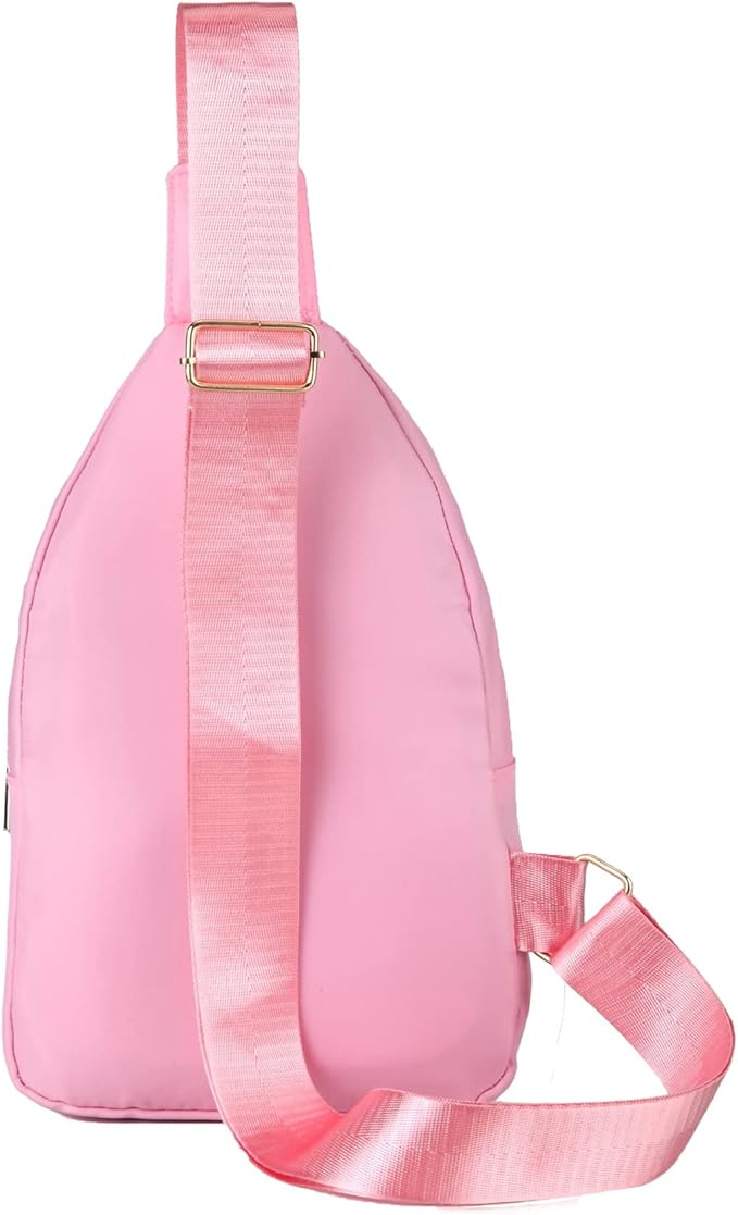AOSTIHOT Crossbody Small Sling Backpack Sling Bag for Women, Chest Bag Daypack Crossbody for Travel Sport Running Hiking Pink
