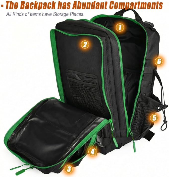45L Tactical Backpack for Men Women, Military Assault Pack with MOLLE, Large 3 Day Bug Out Bag for Hiking Camping