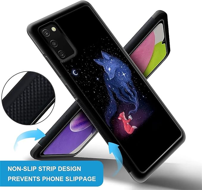 for Samsung Galaxy S20 FE Case, Galaxy Fox Wolf Pattern Graphic Design Girl Boy Soft Silicone Hard Acrylic Shock Protection for Samsung Galaxy S20 FE