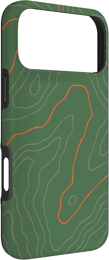 Backcountry Topo Guide Orange Lines Topographical Map Case for iPhone 17 Pro Max
