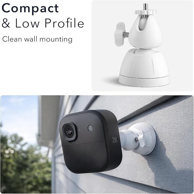 Wasserstein Universal Security Camera Mount Compatible with Blink Outdoor/XT/XT2, Ring Outdoor Cam Plus/Stick Up Cam, Arlo Essential Spotlight/Pro 3/4/Ultra/Ultra 2, eufyCam 2/Pro (2-Pack)
