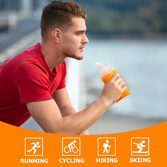WRELS 350ml/500ml TPU Soft Water Bottles BPA Free Collapsible Soft Flask with Widen Mouth for Running Vest Lightweight Foldable Water Bottle for Running Marathon Trail Hiking
