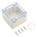 LeMotech ABS Plastic Junction Box Dustproof Waterproof IP65 Electrical Enclosure Box Universal Project Enclosure Grey with PC Transparent Clear Cover 3.3 x 3.2 x 2.2 inch (83 x 81 x 56 mm)